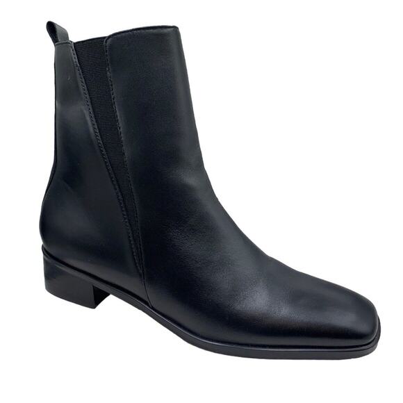 Trotters Annie Ankle Chelsea Boot Black Leather Size 8.5N - Picture 1 of 10